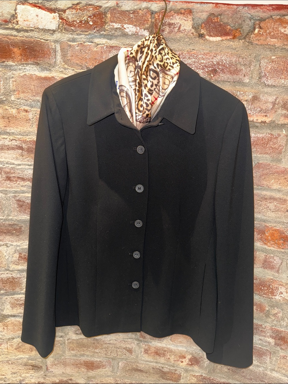 Jones New York Black Button-Front Blazer